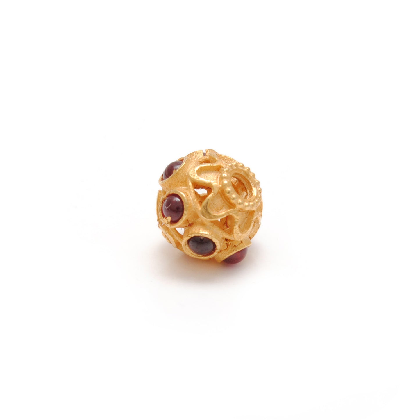 18k Yellow Gold Studded Stone Rondelle Beads 8mm Findings