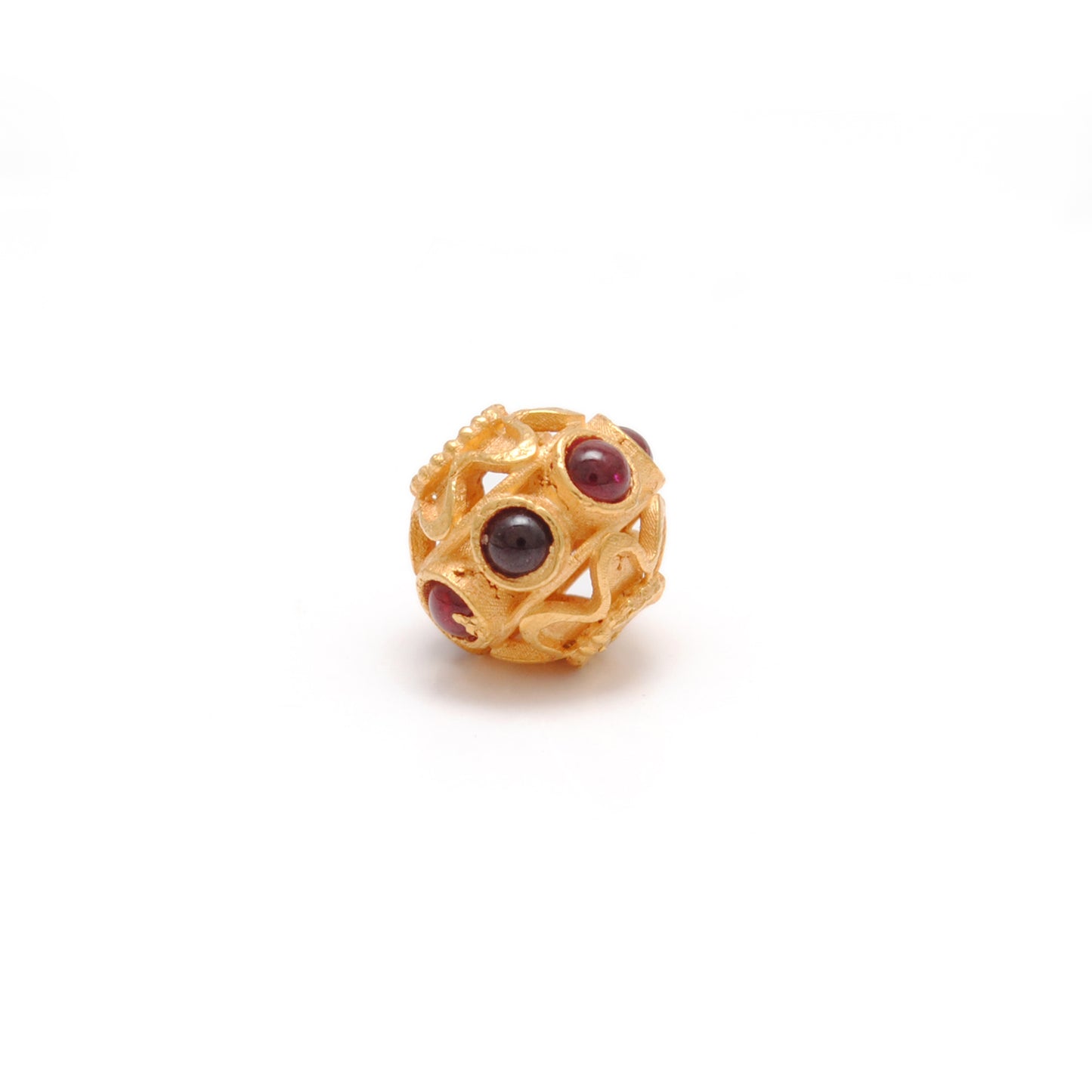 18k Yellow Gold Studded Stone Rondelle Beads 8mm Findings