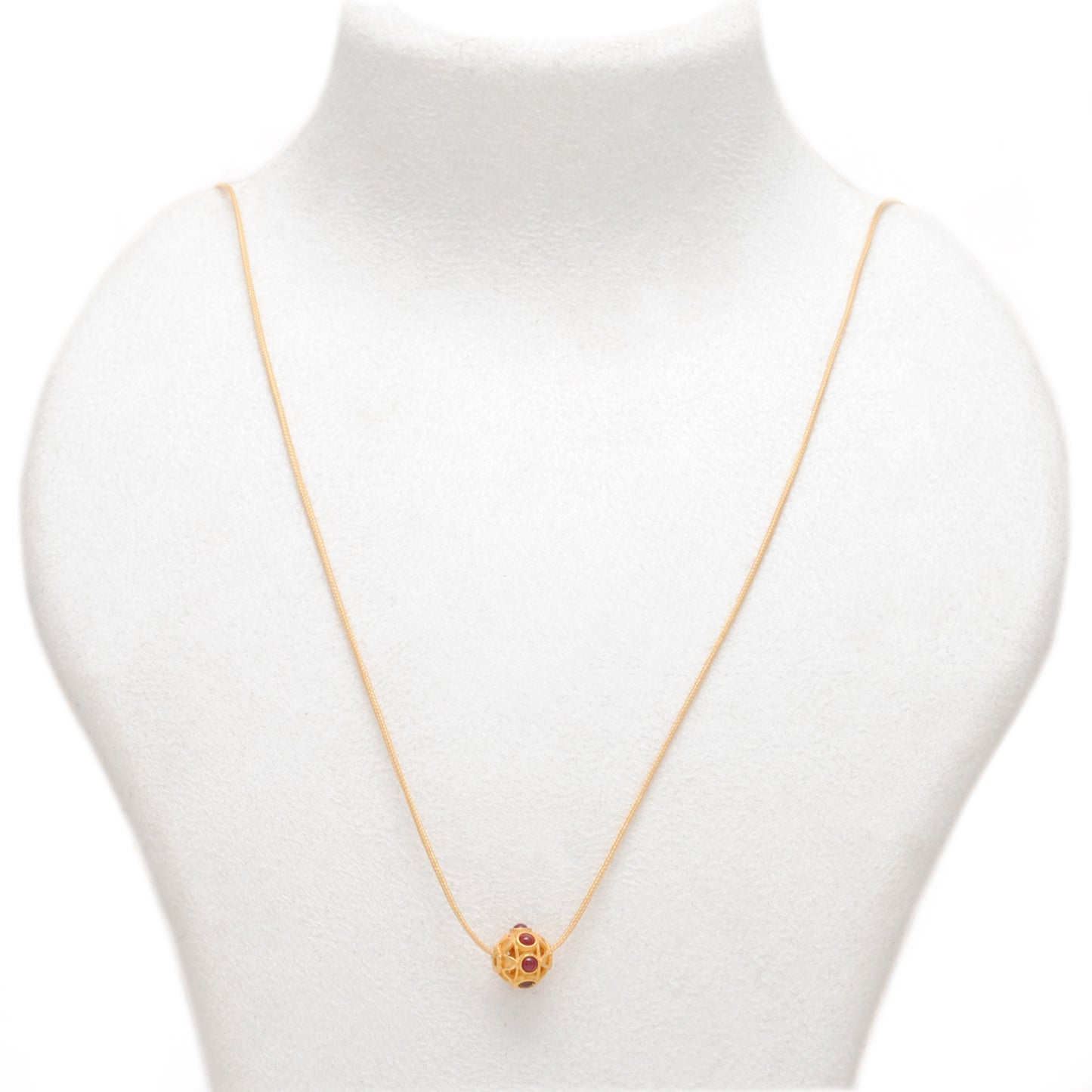 18k Yellow Gold Studded Stone Rondelle Beads 8mm Findings