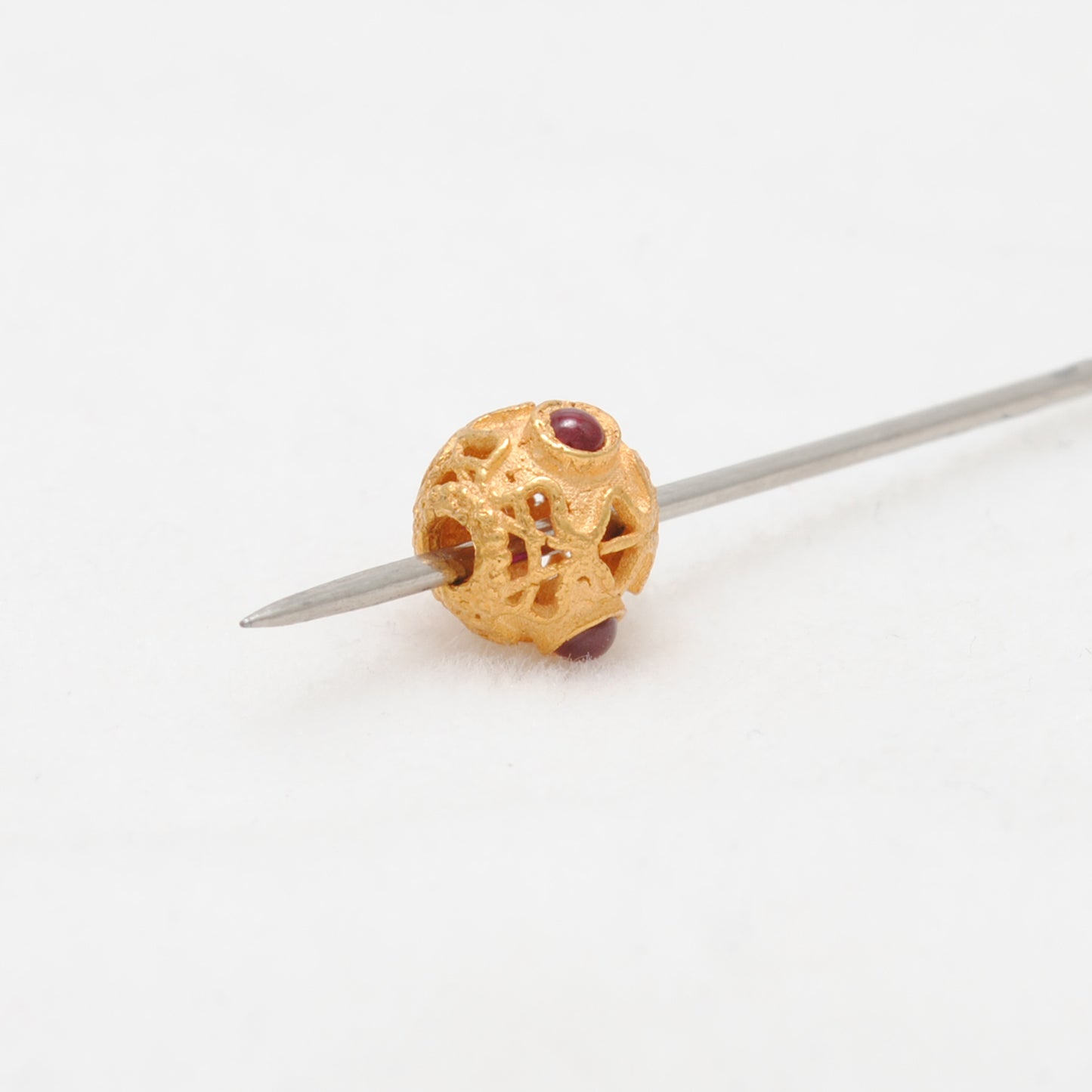 18K Yellow Gold Rondelle Stone Bead For Jewelry Findings 7mm