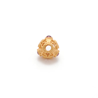 18K Yellow Gold Rondelle Stone Bead For Jewelry Findings 7mm