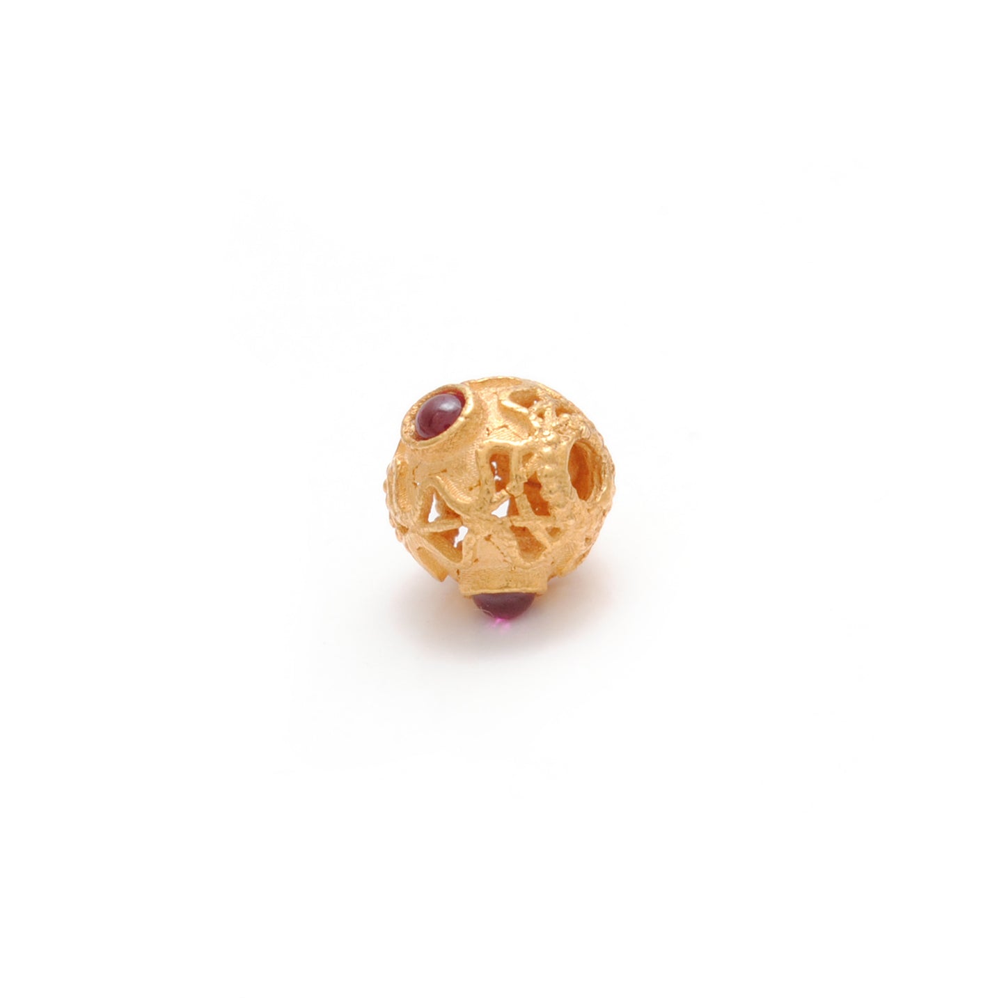 18K Yellow Gold Rondelle Stone Bead For Jewelry Findings 7mm
