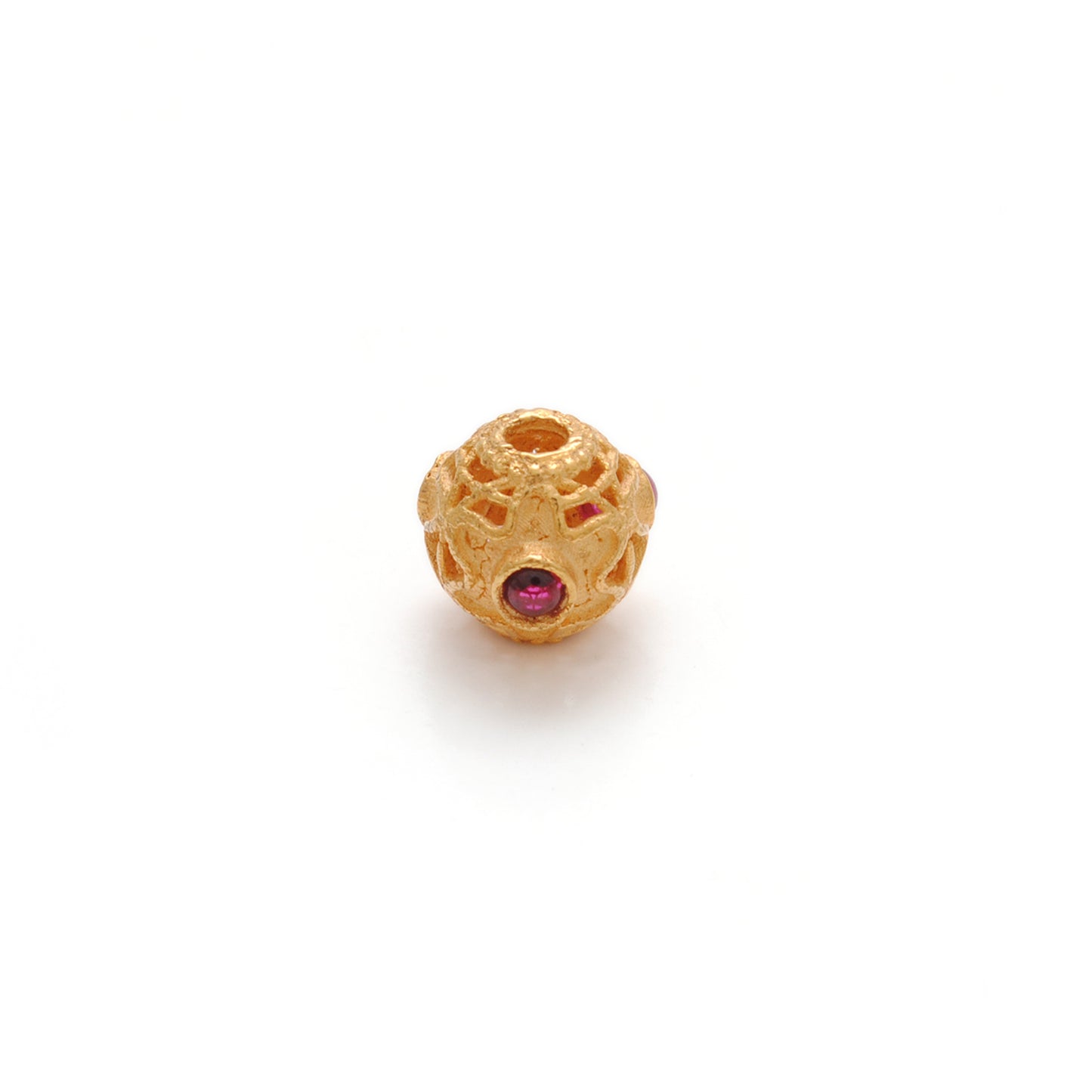 18K Yellow Gold Rondelle Stone Bead For Jewelry Findings 7mm