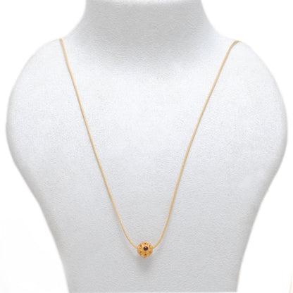 18K Yellow Gold Rondelle Stone Bead For Jewelry Findings 7mm