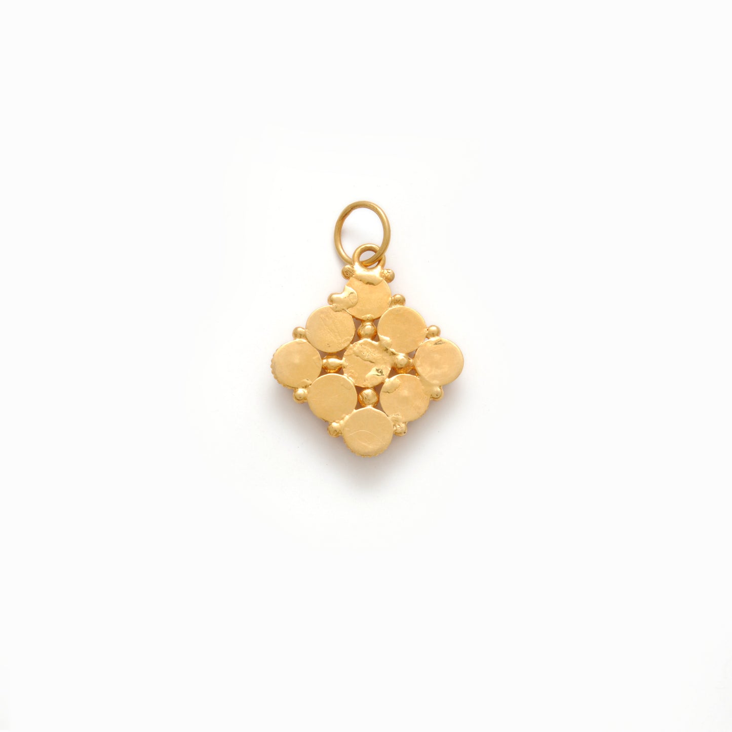 14mm Solid 18k Gold Cushion Pendant With Sky Blue Stone Jewelry