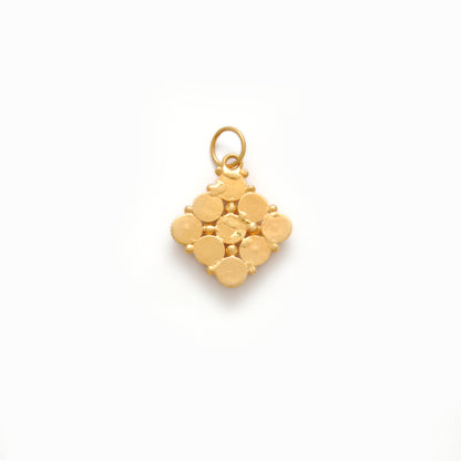 14mm Solid 18k Gold Cushion Pendant With Sky Blue Stone Jewelry