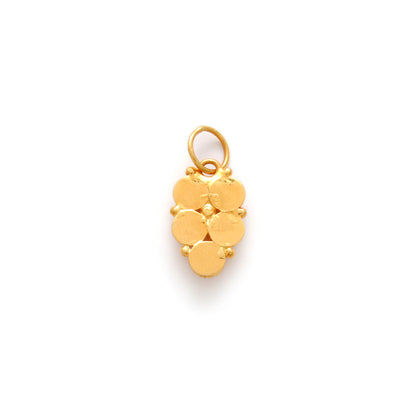 18k Yellow Gold Fancy Stone Studded Charm Pendant 15mm