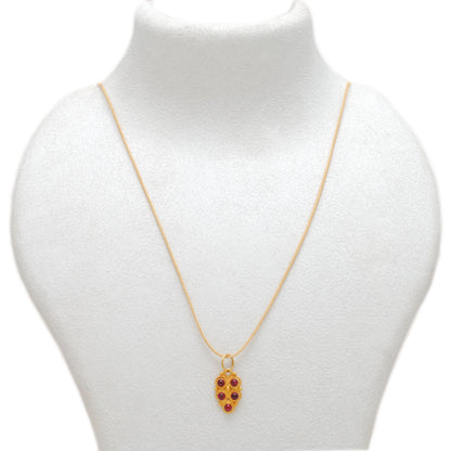18k Yellow Gold Fancy Stone Studded Charm Pendant 15mm