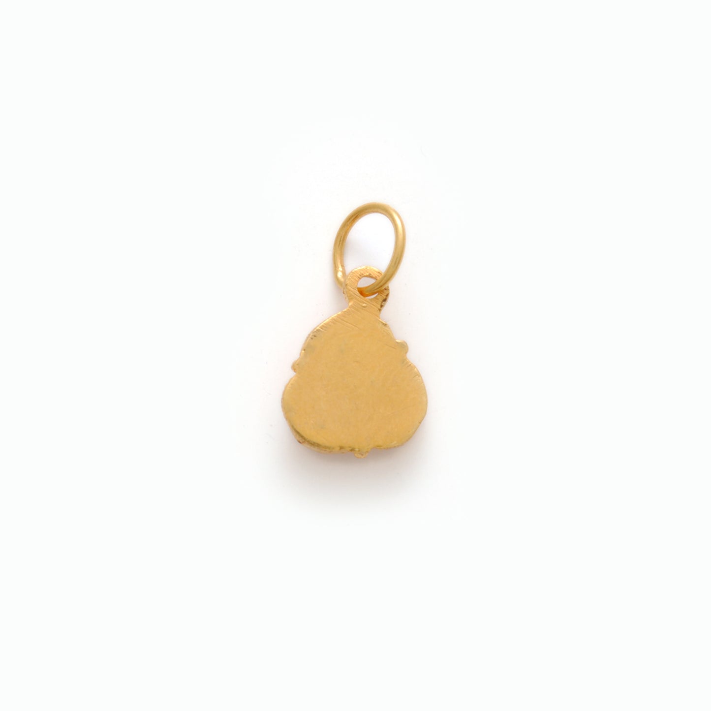 18k Solid Yellow Gold Charm Pendant with Stone 10mm