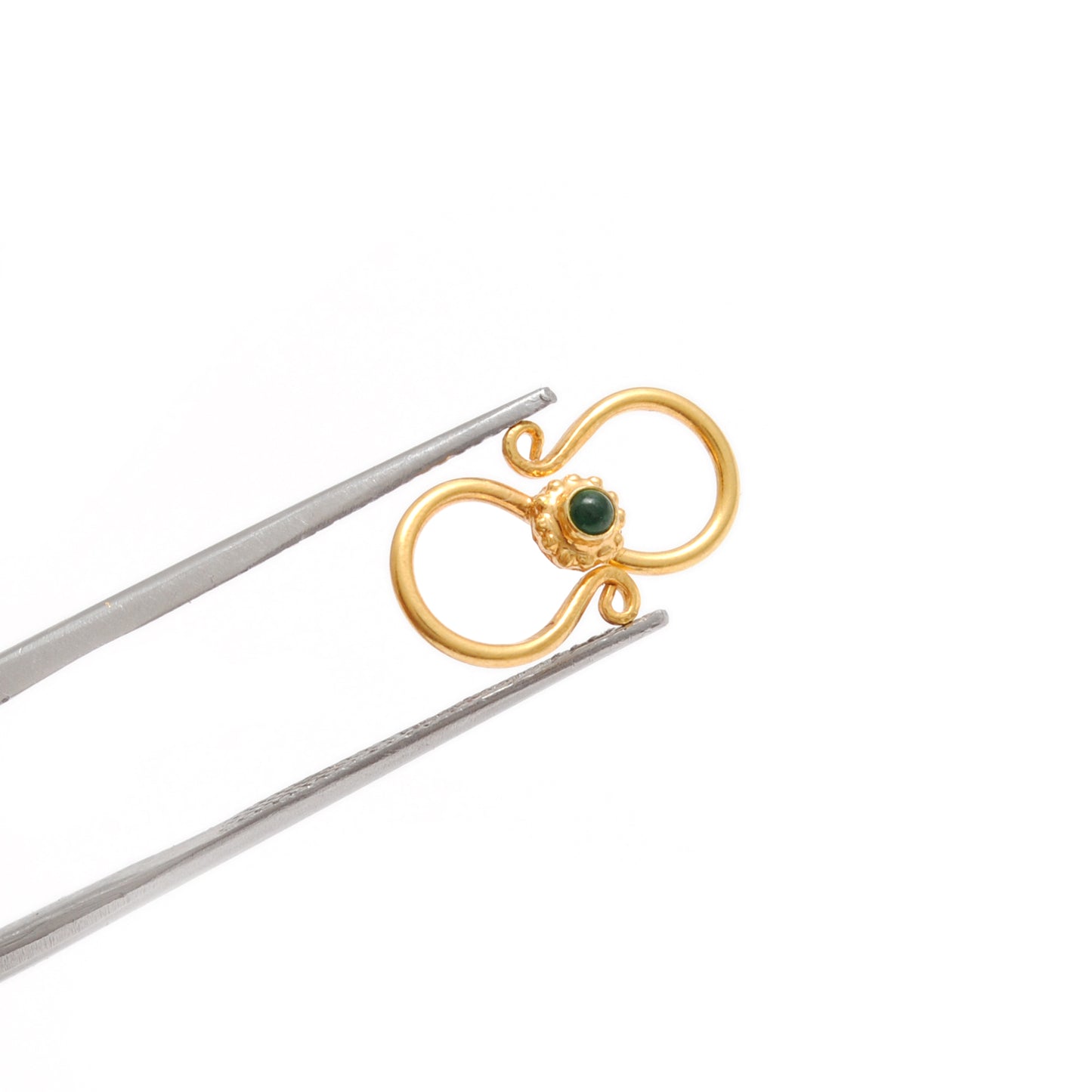 18k Yellow Gold Antique Stone S Clasp Lock Findings 16mm