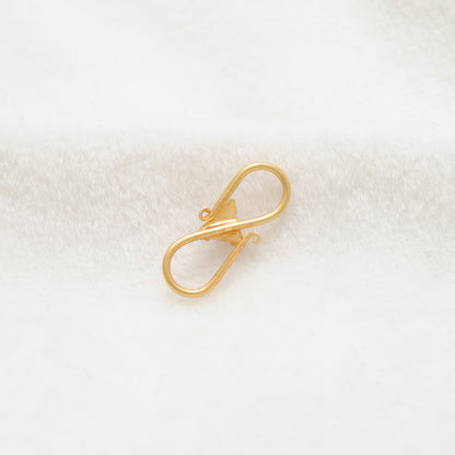 18K Yellow Gold Stone Studded S Clasp Lock  Findings 18mm