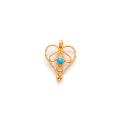 Love Heart Charm 18k Gold Pendant