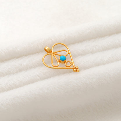 Love Heart Charm 18k Gold Pendant