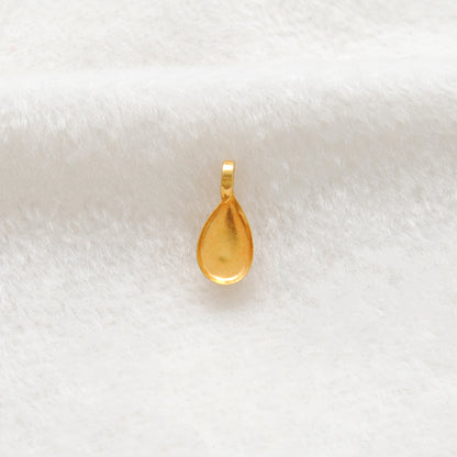 18k Yellow Gold Tear Drop Stone Charm Pendent 7mm