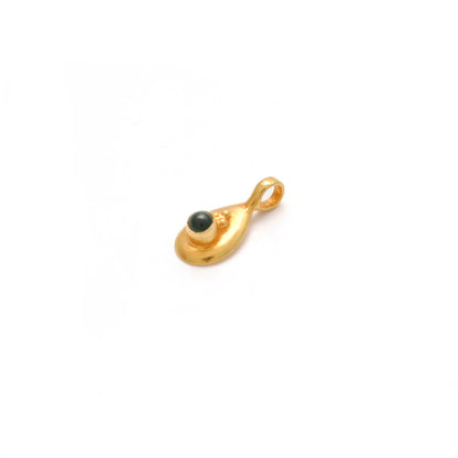 18k Yellow Gold Tear Drop Stone Charm Pendent 7mm