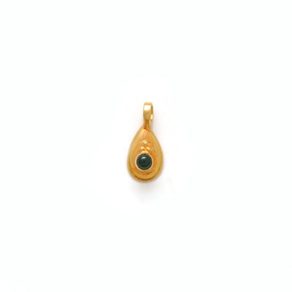 18k Yellow Gold Tear Drop Stone Charm Pendent 7mm