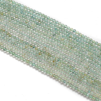 3-3.5 mm Natural Aquamarine Round Gemstone Beads – 15.5" Strand – DIY Jewelry Making - Kanika Creations