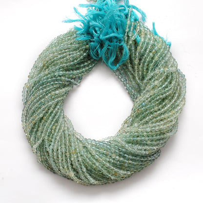 3-3.5 mm Natural Aquamarine Round Gemstone Beads – 15.5" Strand – DIY Jewelry Making - Kanika Creations