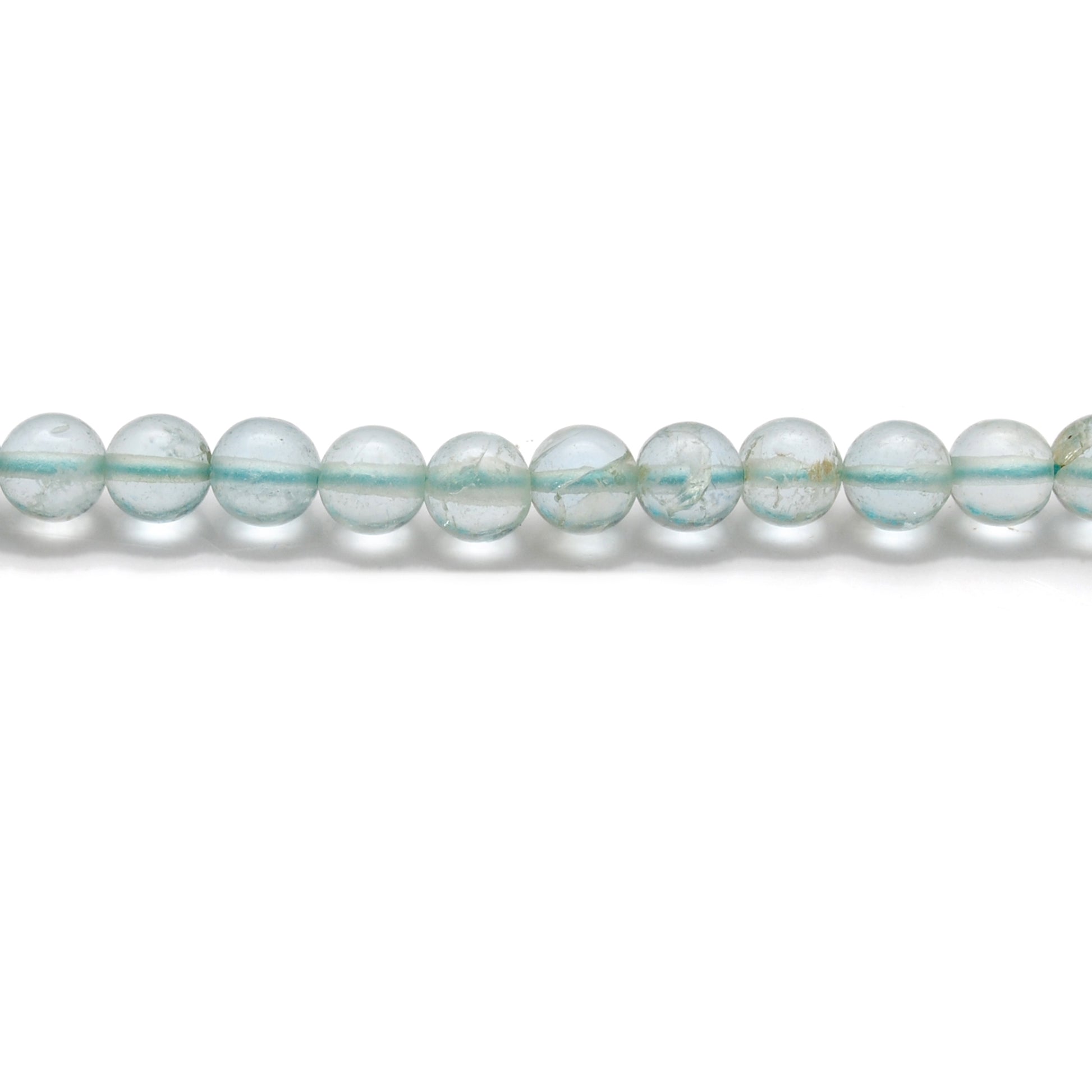 Natural Aquamarine Round Gemstone Beads, 4-5mm – 15" Strand – Handmade Jewelry - Kanika Creations
