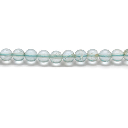 Natural Aquamarine Round Gemstone Beads, 4-5mm – 15" Strand – Handmade Jewelry - Kanika Creations