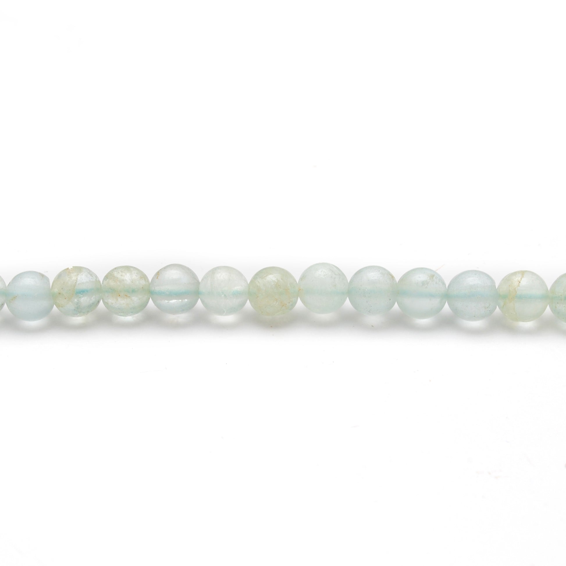 Natural Aquamarine Round Gemstone Beads, 4-5mm – 15" Strand – Handmade Jewelry - Kanika Creations