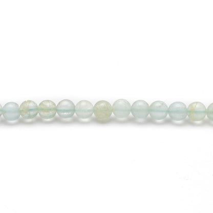 Natural Aquamarine Round Gemstone Beads, 4-5mm – 15" Strand – Handmade Jewelry - Kanika Creations