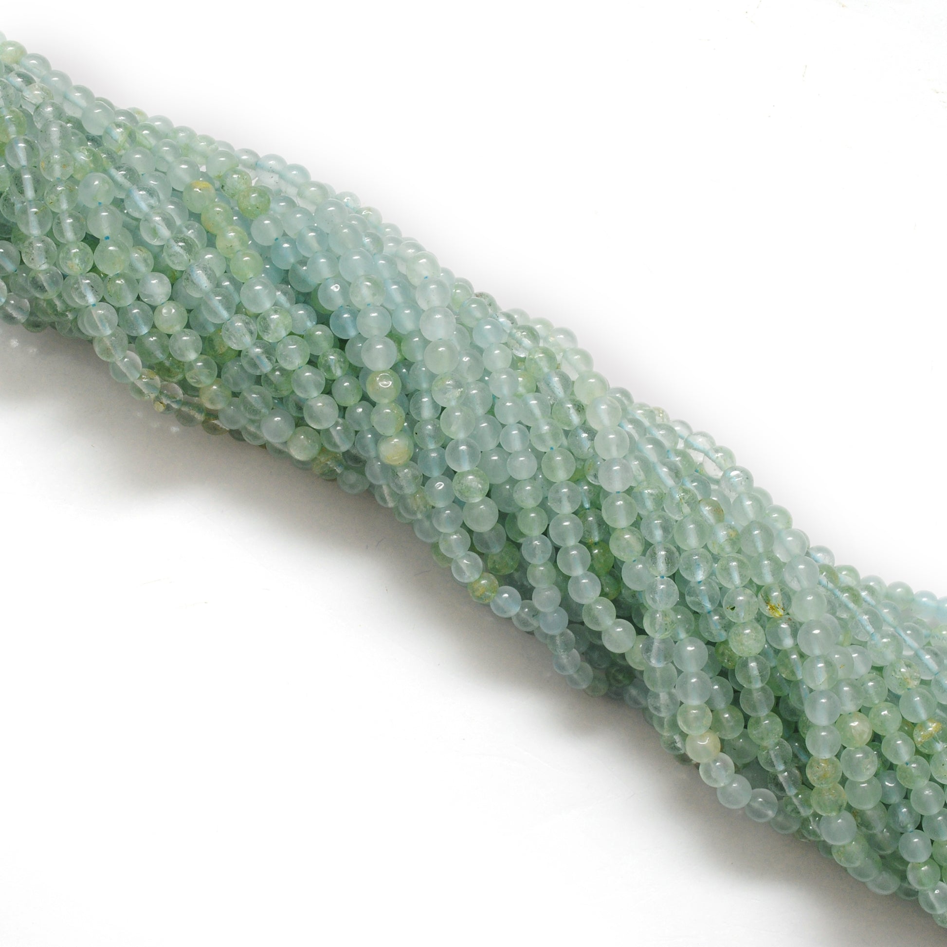 Natural Aquamarine Round Gemstone Beads, 4-5mm – 15" Strand – Handmade Jewelry - Kanika Creations