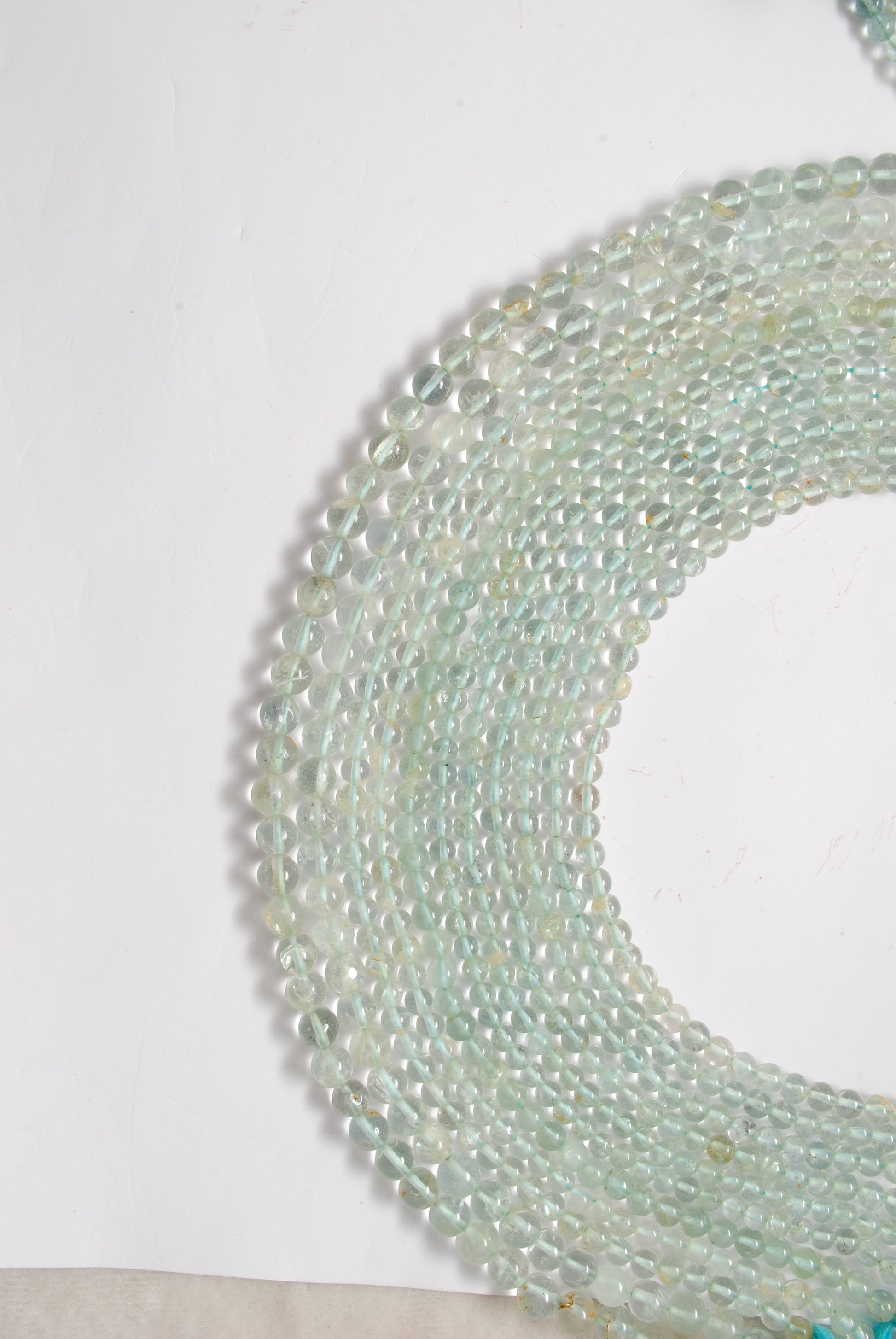 Natural Aquamarine Round Gemstone Beads, 4-5mm – 15" Strand – Handmade Jewelry - Kanika Creations
