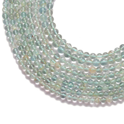 Premium Natural Aquamarine Beads – 6-6.5mm Round – 15" Strand for Jewelry Designers - Kanika Creations
