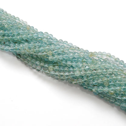 Premium Natural Aquamarine Beads – 6-6.5mm Round – 15" Strand for Jewelry Designers - Kanika Creations