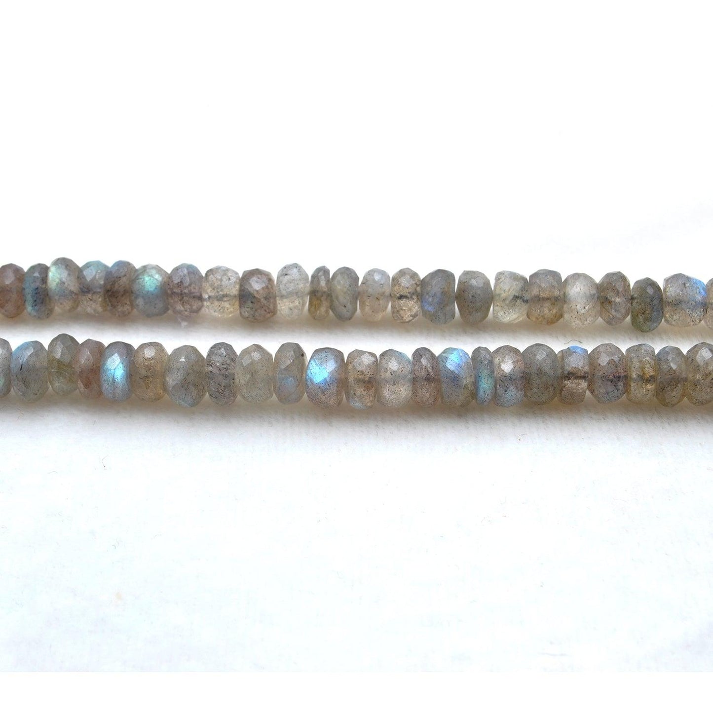 Natural Fire Labradorite Rondelle Gemstone Beads 10.5 inch Strand