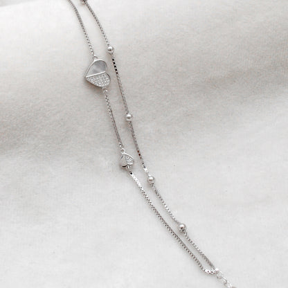 Dainty 8-inch 925 Sterling Silver Heart Bracelet with & CZ | Perfect Birthday Gift - Kanika Creations