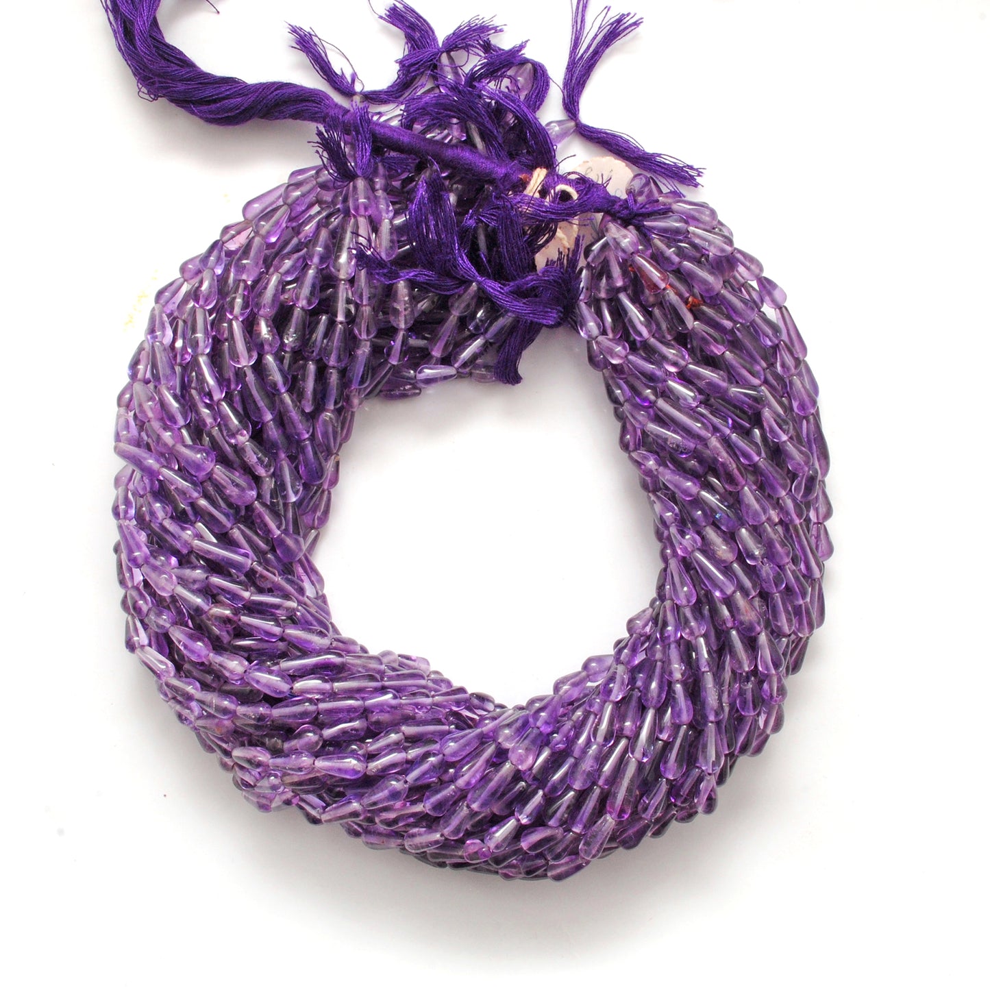 Natural Amethyst Drop Gemstone Beads, Multi-Size (4x7mm - 5x12mm), 14" Strand - Kanika Creations