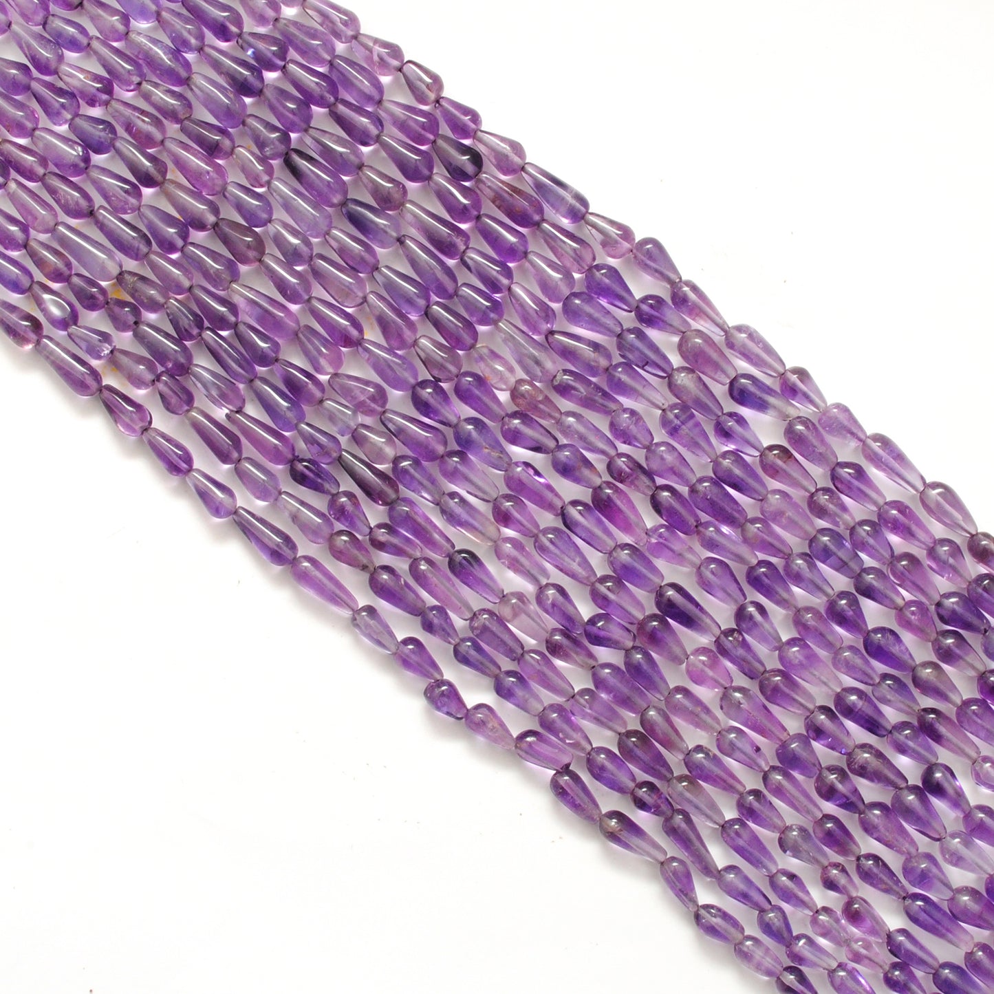 Natural Amethyst Drop Gemstone Beads, Multi-Size (4x7mm - 5x12mm), 14" Strand - Kanika Creations