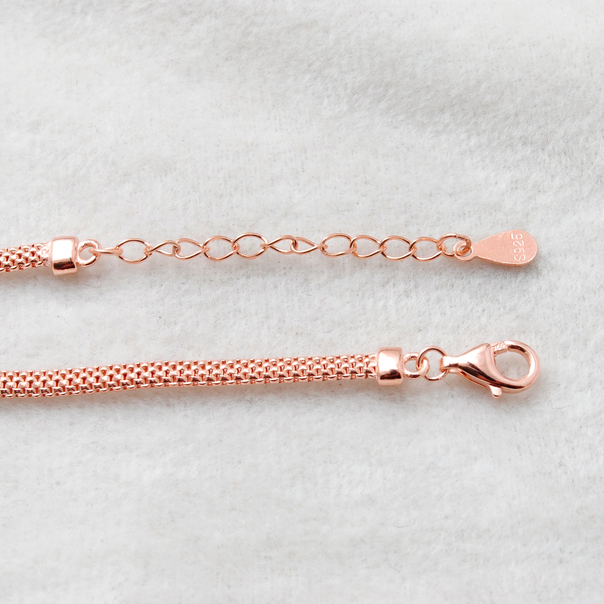 CZ Interlocking Circles Bracelet – 925 Silver, 8 Inch, Rose Gold & Silver Finish, Gift for Her - Kanika Creations