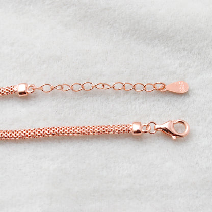 CZ Interlocking Circles Bracelet – 925 Silver, 8 Inch, Rose Gold & Silver Finish, Gift for Her - Kanika Creations