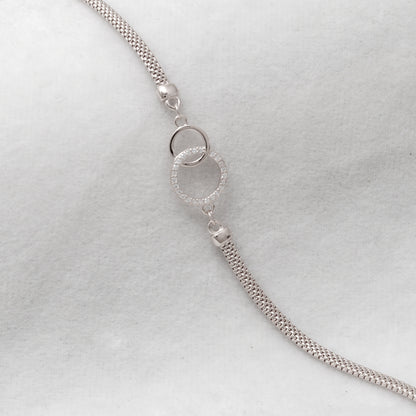 CZ Interlocking Circles Bracelet – 925 Silver, 8 Inch, Rose Gold & Silver Finish, Gift for Her - Kanika Creations