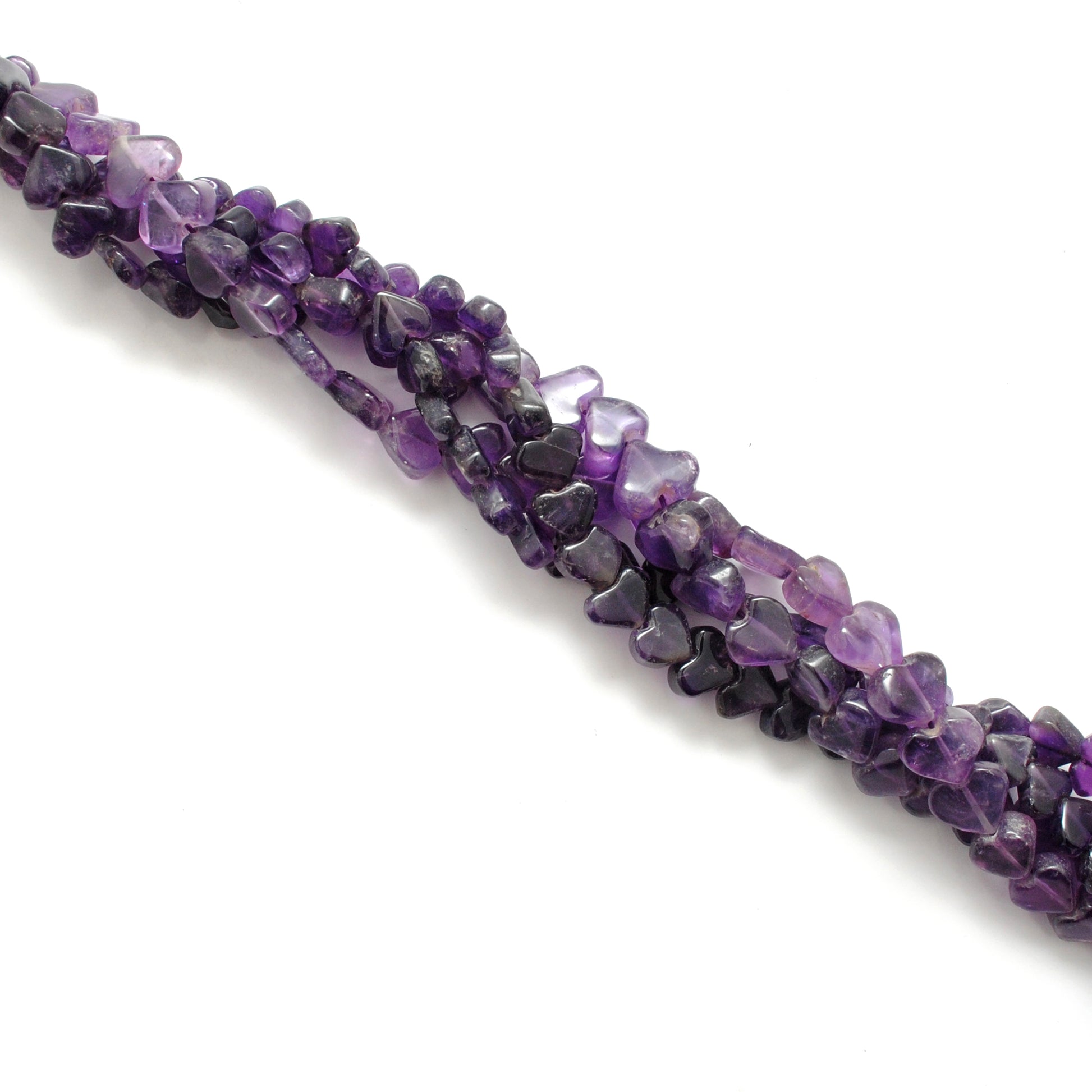 AAA Natural Amethyst Heart Gemstone Beads, 7-12mm, 16-Inch Strand - Kanika Creations