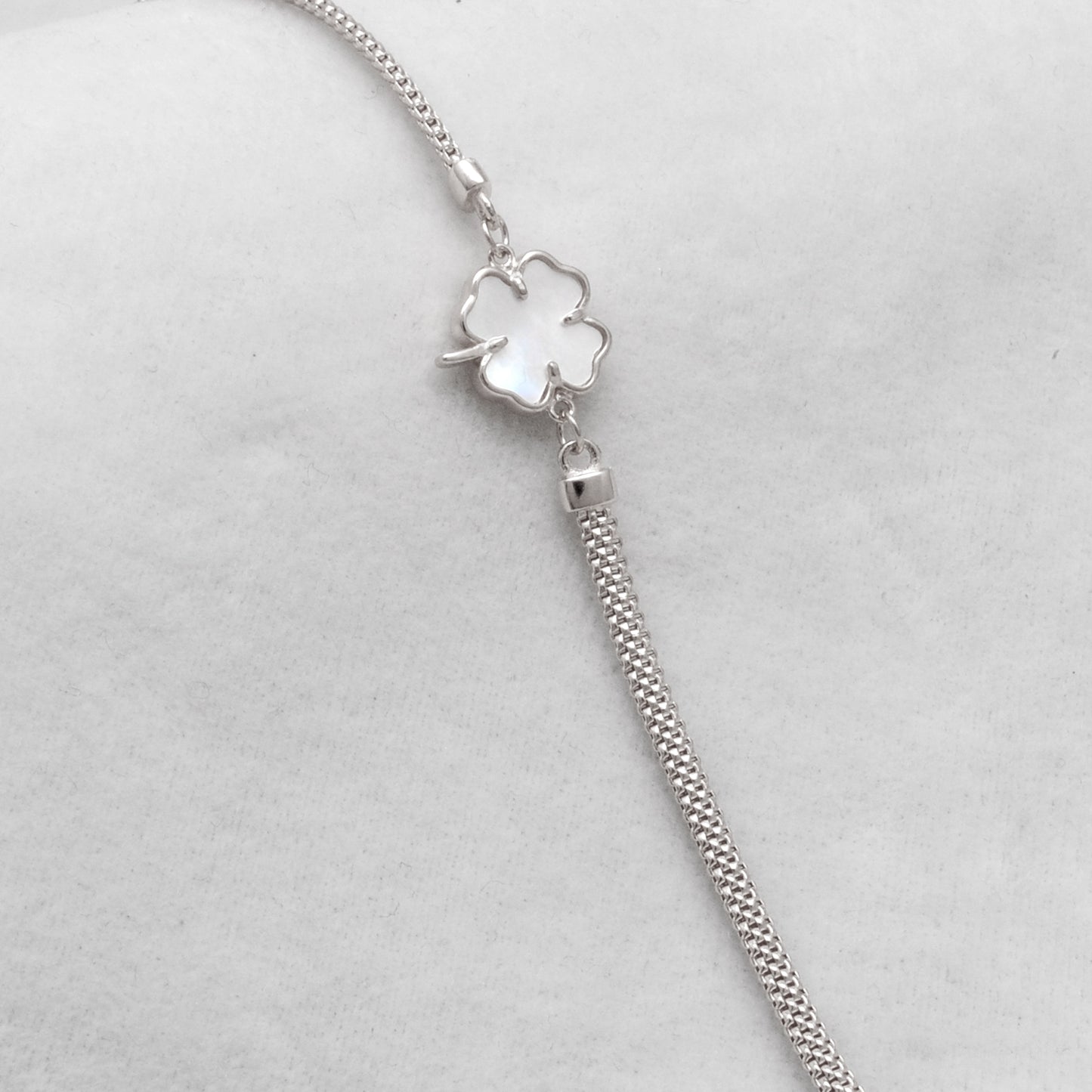 925 Silver Enamel Flower Bracelet – 8 Inch, Gold & Silver Plated, Elegant Gift for Her - Kanika Creations