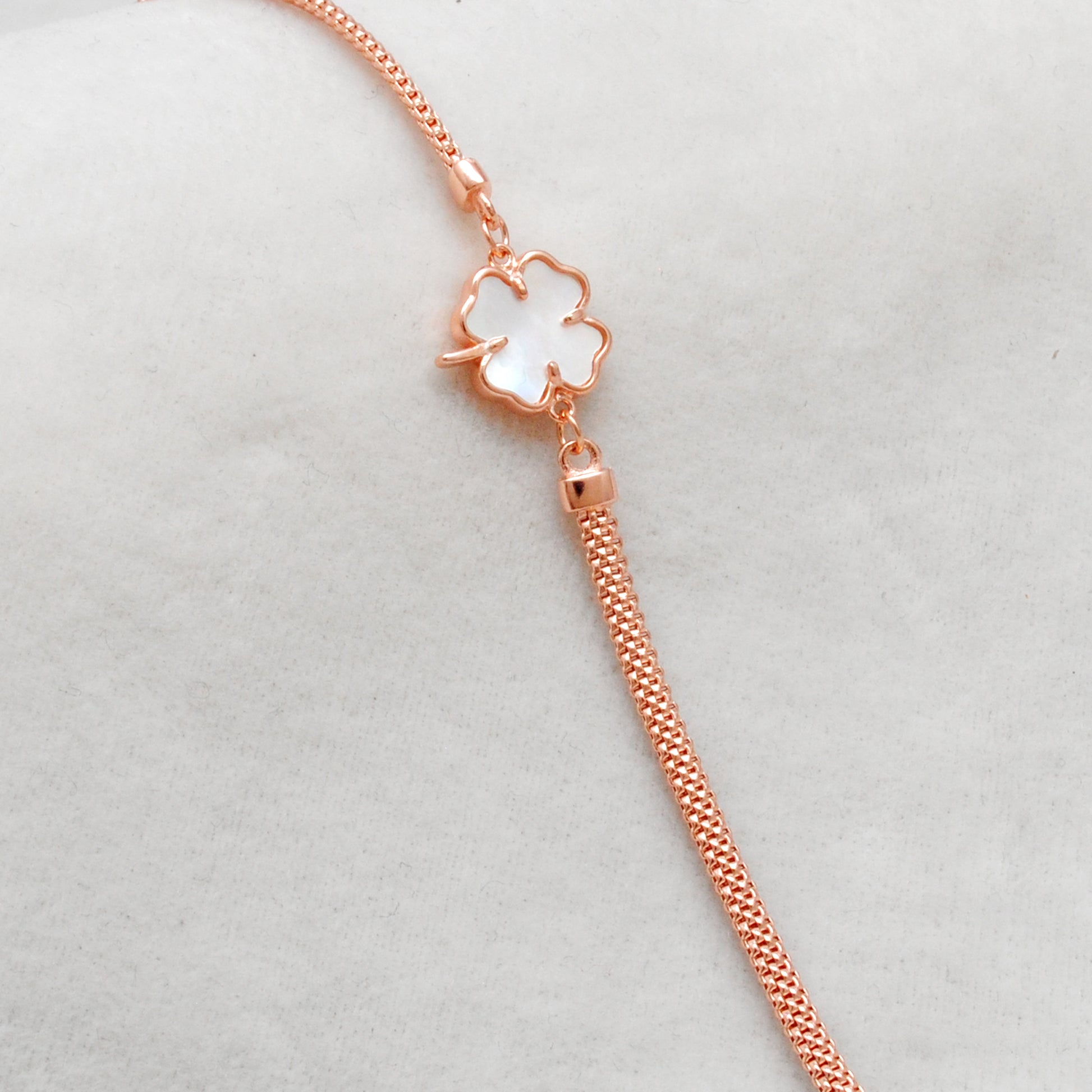 925 Silver Enamel Flower Bracelet – 8 Inch, Gold & Silver Plated, Elegant Gift for Her - Kanika Creations