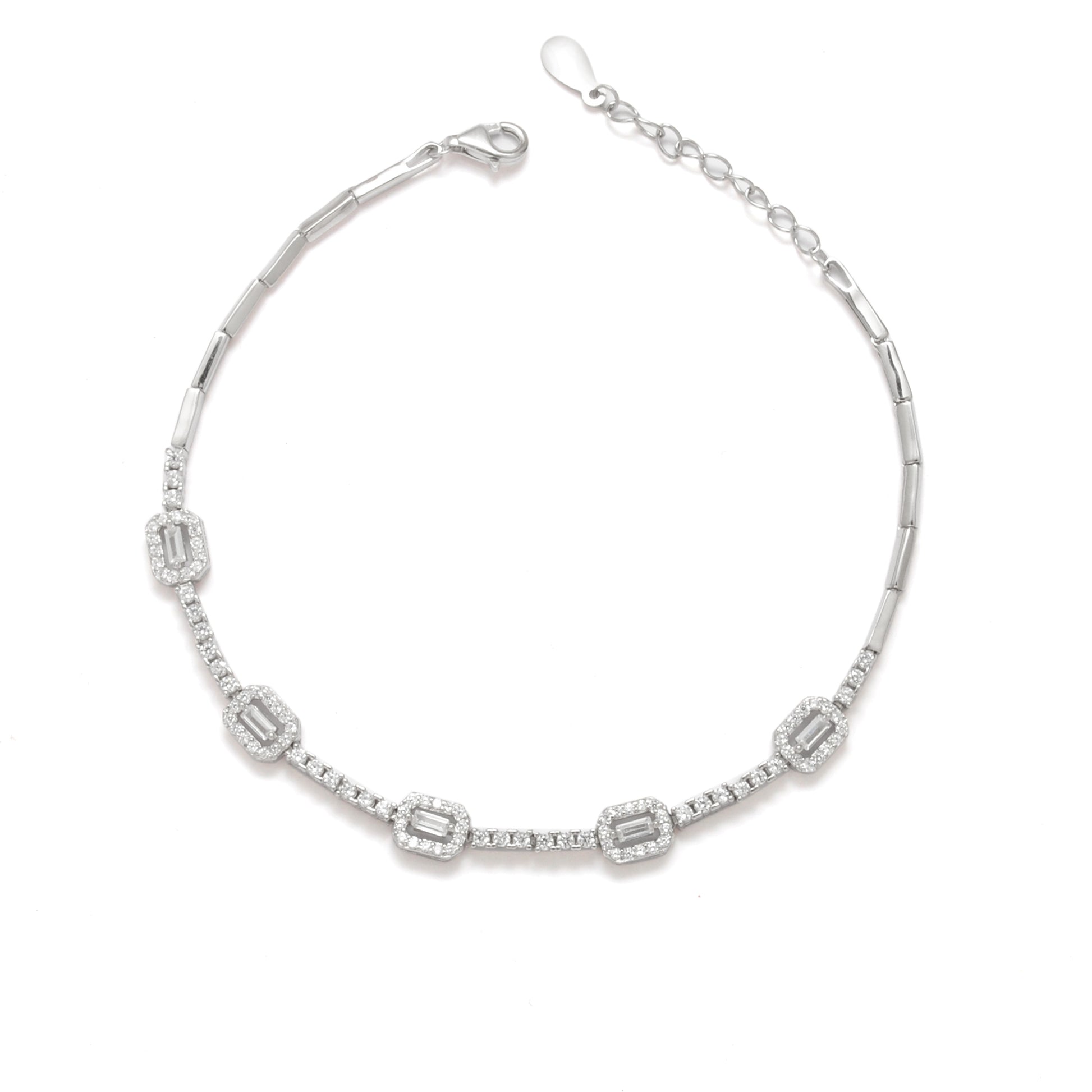 925 Sterling Silver Cubic Zirconia Wraparound Bracelet – Elegant Spiral Gift Jewelry for Her - Kanika Creations