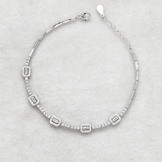 925 Sterling Silver Cubic Zirconia Wraparound Bracelet – Elegant Spiral Gift Jewelry for Her - Kanika Creations