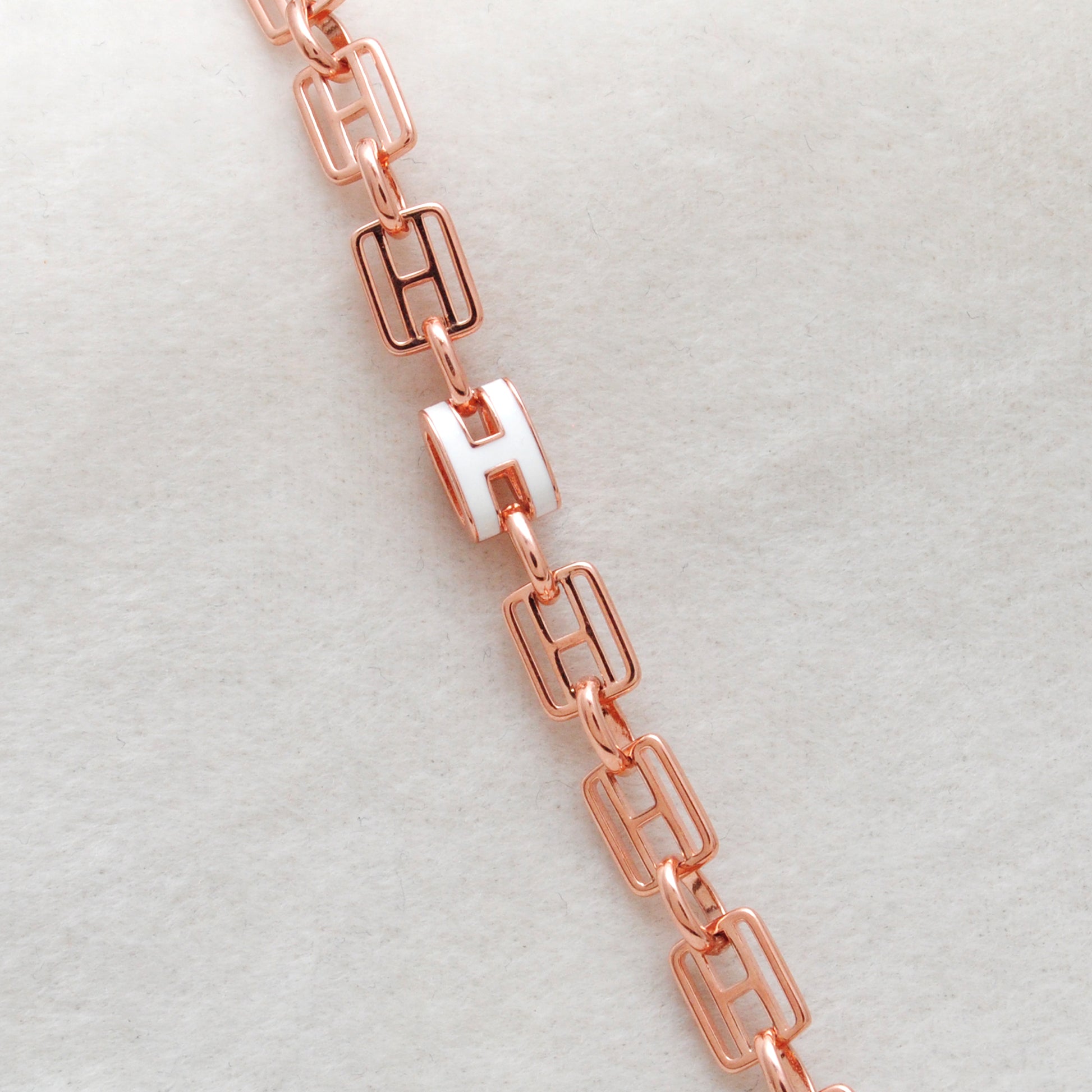 925 Sterling Silver CZ Block Link Chain Bracelet – Rose Gold Plated, Minimalist Jewelry, Unisex Gift - Kanika Creations