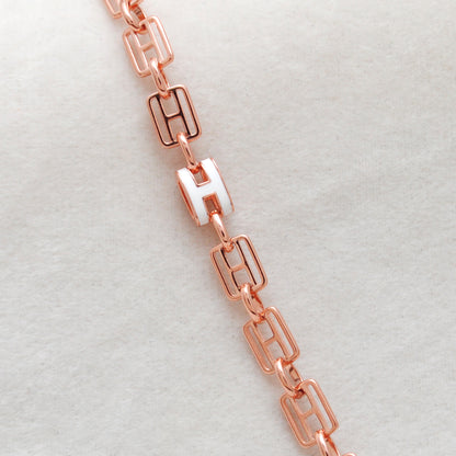 925 Sterling Silver CZ Block Link Chain Bracelet – Rose Gold Plated, Minimalist Jewelry, Unisex Gift - Kanika Creations