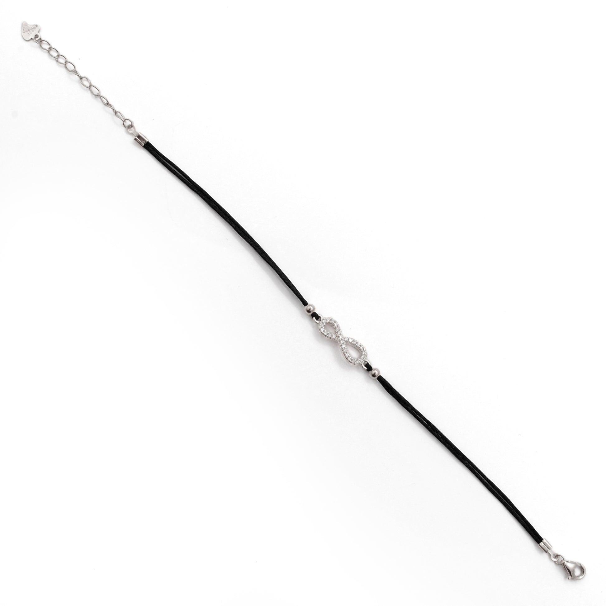 925 Sterling Silver Infinity CZ Bracelet, 8-Inch, Rose Gold & Silver Plated, Symbolic Jewelry - Kanika Creations