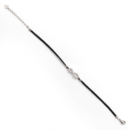 925 Sterling Silver Infinity CZ Bracelet, 8-Inch, Rose Gold & Silver Plated, Symbolic Jewelry - Kanika Creations