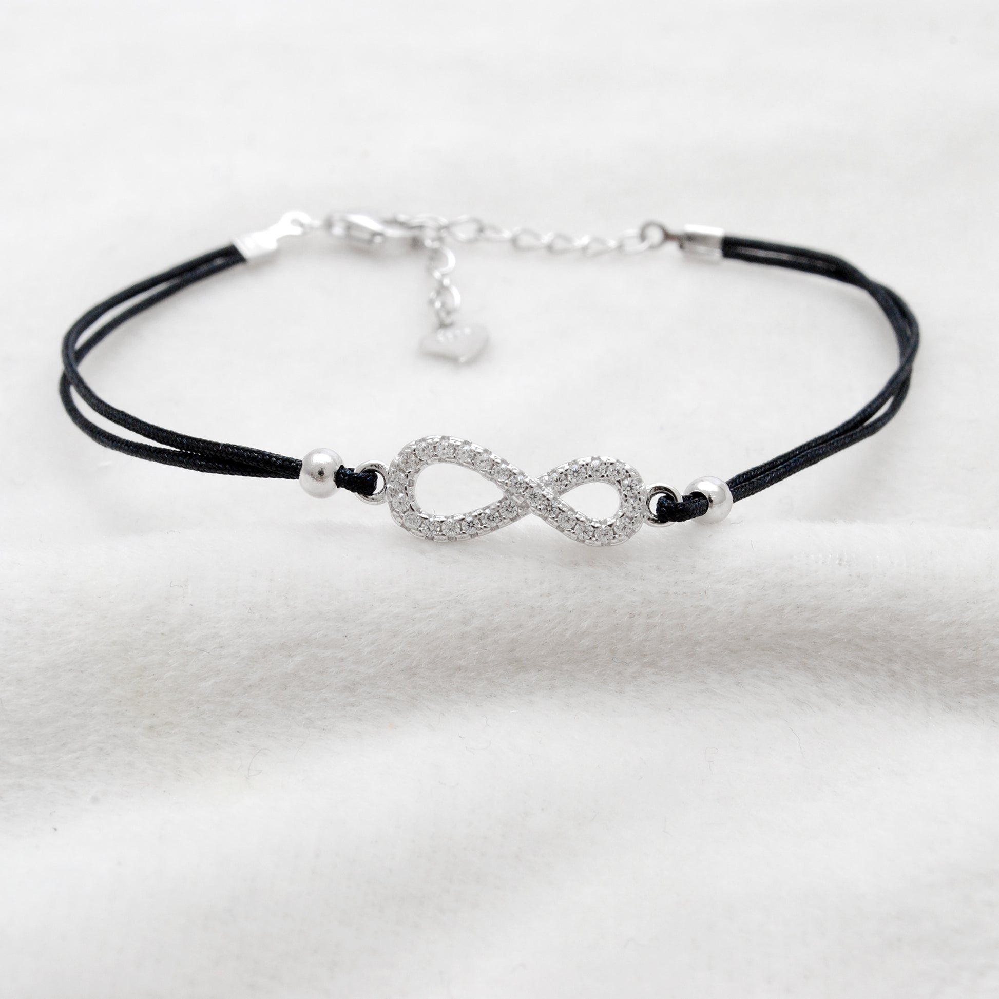 925 Sterling Silver Infinity CZ Bracelet, 8-Inch, Rose Gold & Silver Plated, Symbolic Jewelry - Kanika Creations