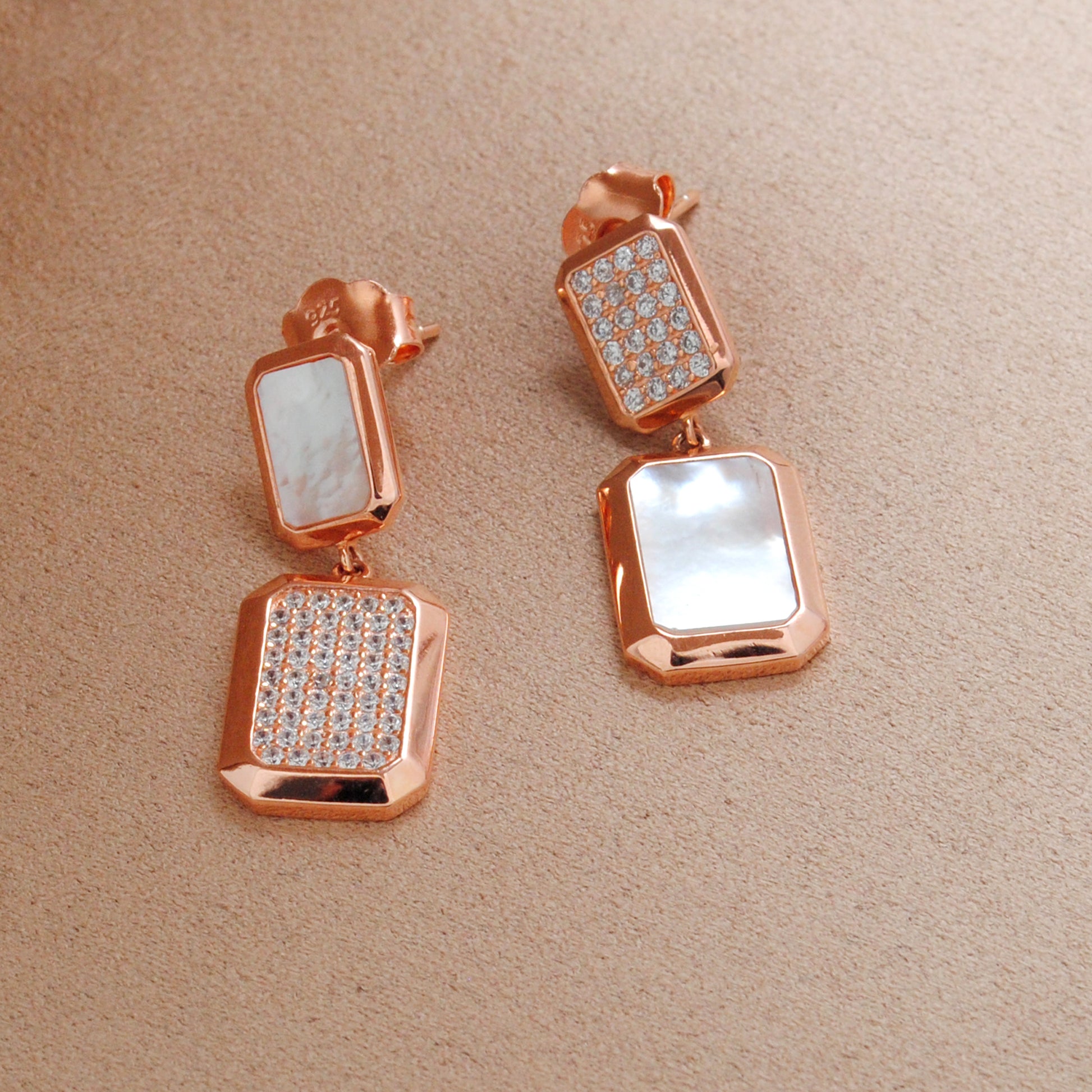 925 Sterling Silver Gold Plated CZ Dangle Earrings – Elegant Jewelry Gift for Women - Kanika Creations