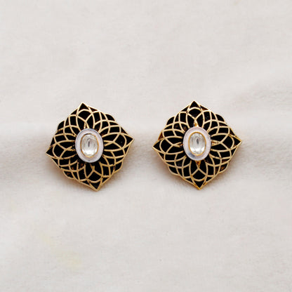 925 Sterling Silver CZ Enamel Stud Earrings – Dainty Anniversary Gift - Kanika Creations