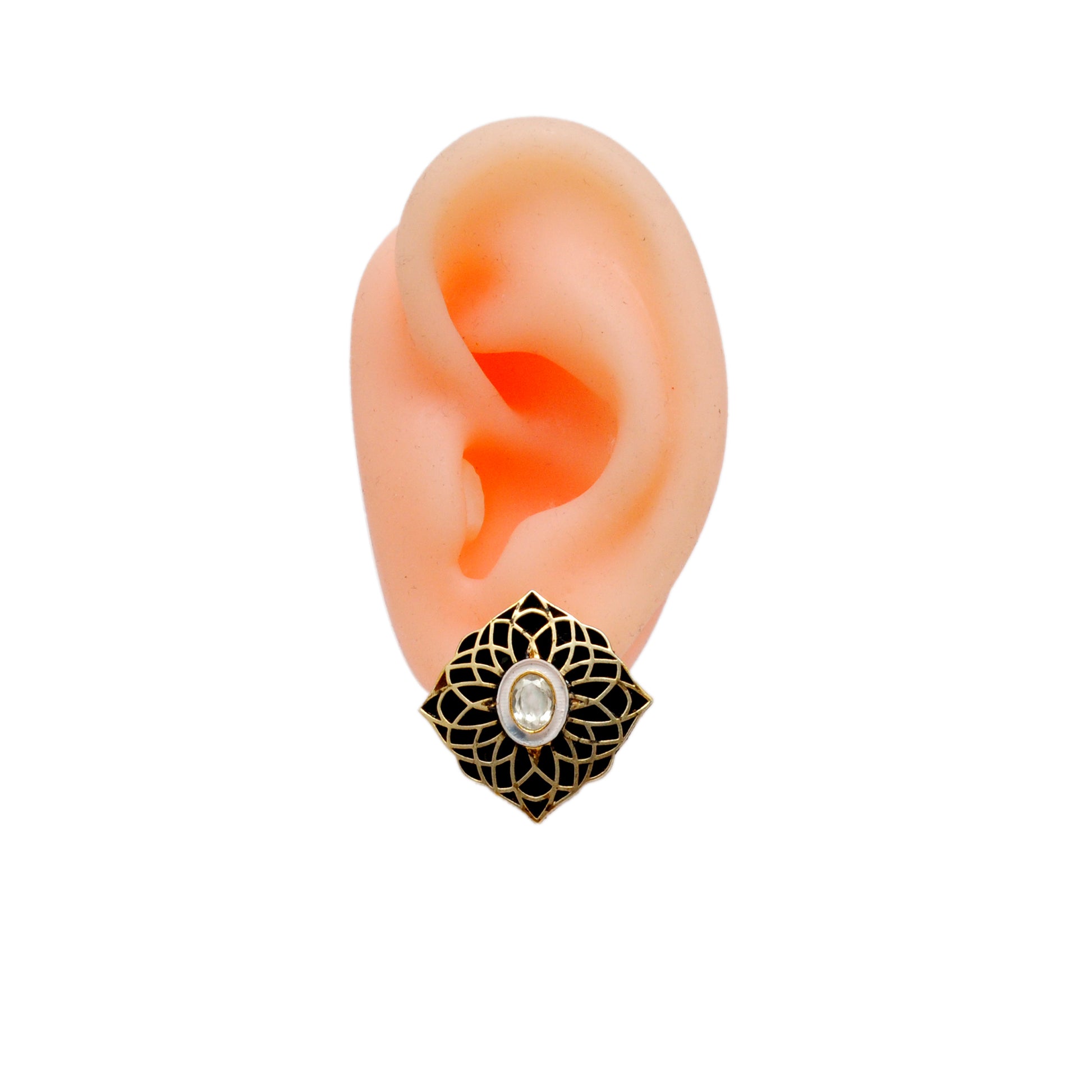 925 Sterling Silver CZ Enamel Stud Earrings – Dainty Anniversary Gift - Kanika Creations